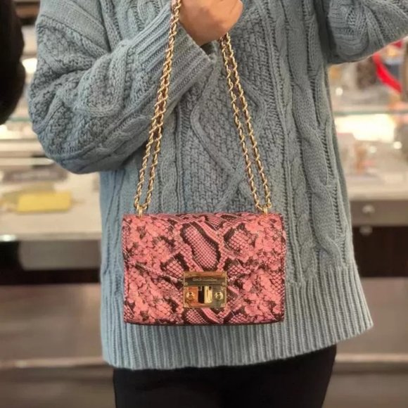 MK Rose Flap Shoulder Bag Crossbody Pink - Picture 5 of 6